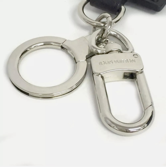 LOUIS VUITTON PORT CLES BLACK LEATHER KEY RING HOLDER CHARM/F0539 (NWT). - Picture 7 of 16